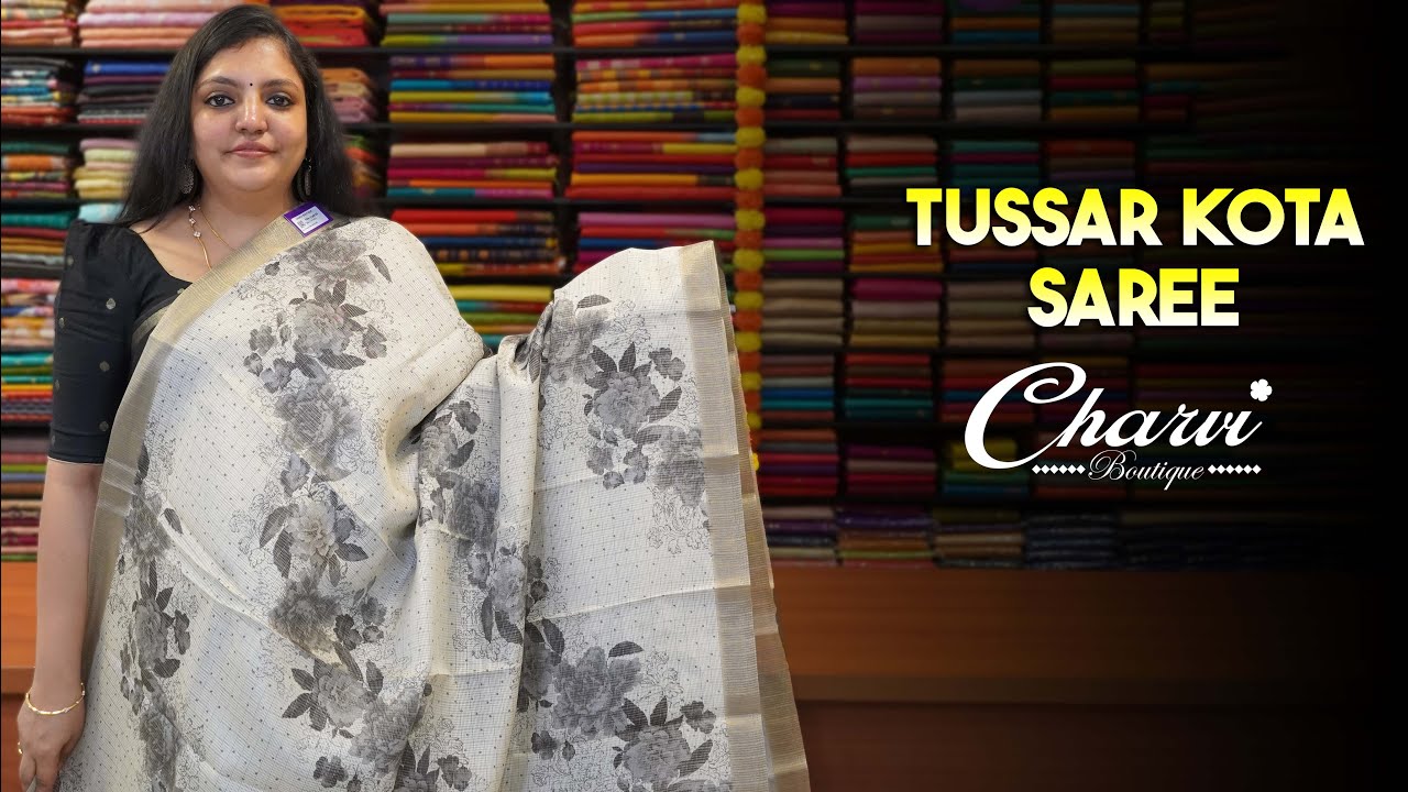 Tussar Kota Saree🥻| Charvi Boutique | WhatsApp 9791903019 & 7358097969