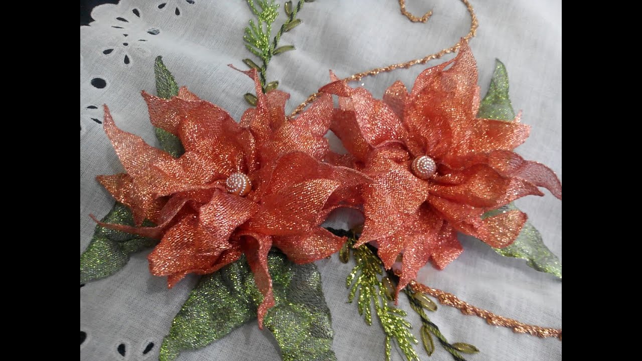Nochebuena Rustica para Individual Rural Poinsettia Parte 1