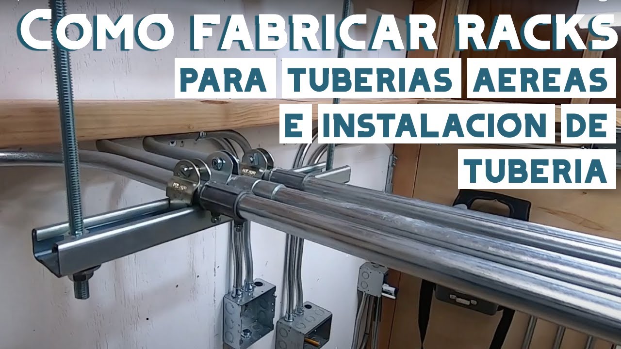 Como fabricar racks para tuberias aereas e instalacion de tuberia. Video #77