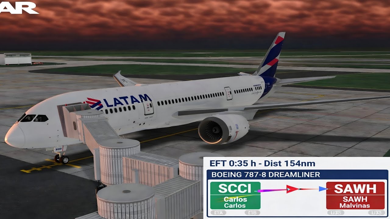 ✈️ VOO COMPLETO RFS | Boeing 787-8 🇨🇱🇦🇷📍SCCI (Carlos) – ➡️ SAWH (Malvinas) Quad Hd.