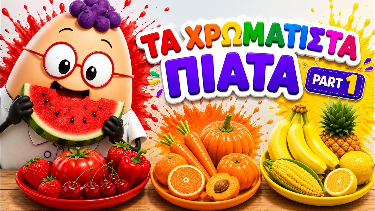 Τα Χρωματιστά Πιάτα | Μαθαίνω τα Φρούτα και τα Λαχανικά για παιδιά (Μέρος 1)