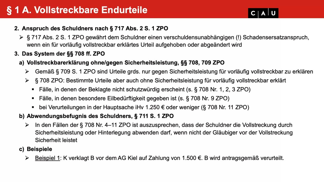 Zwangsvollstreckungsrecht – Folge 02 (Vollstreckungstitel und Vollstreckungsklausel)