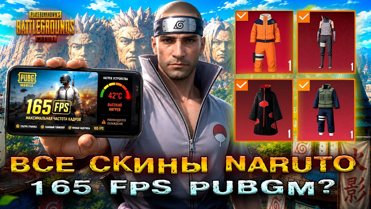 165 FPS и СКИНЫ NARUTO PUBG MOBILE 4.5! НАРУТО в ПАБГ МОБАЙЛ ОБНОВЛЕНИЕ 4.5! ФПС ПУБГ МОБАЙЛ!
