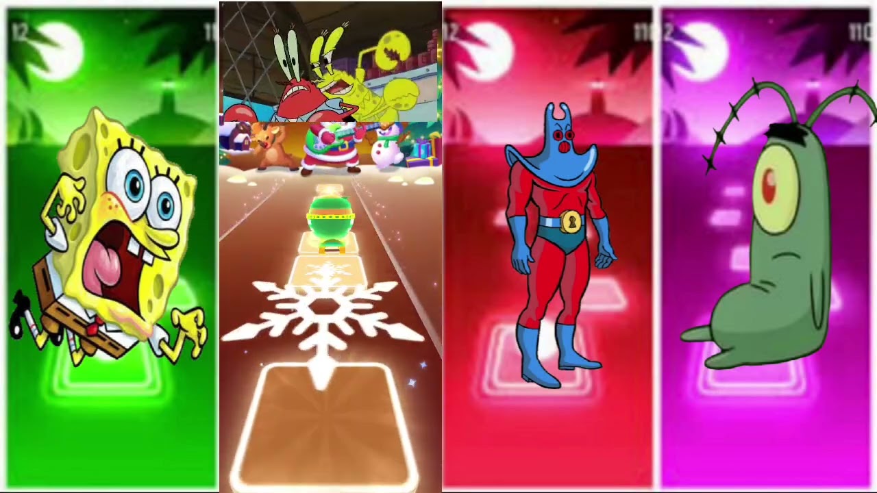 SpongeBob vs squidward vs mr karbs vs plankton Edm rush tiles hop 