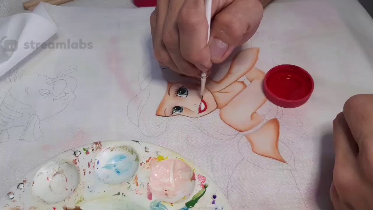 Sirenita Ariel/pintura en tela