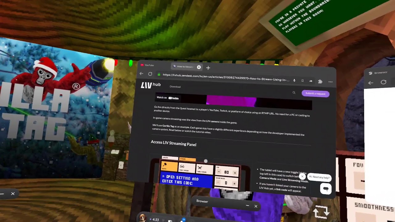 Playing gorilla tag with viewers the code is fgh2