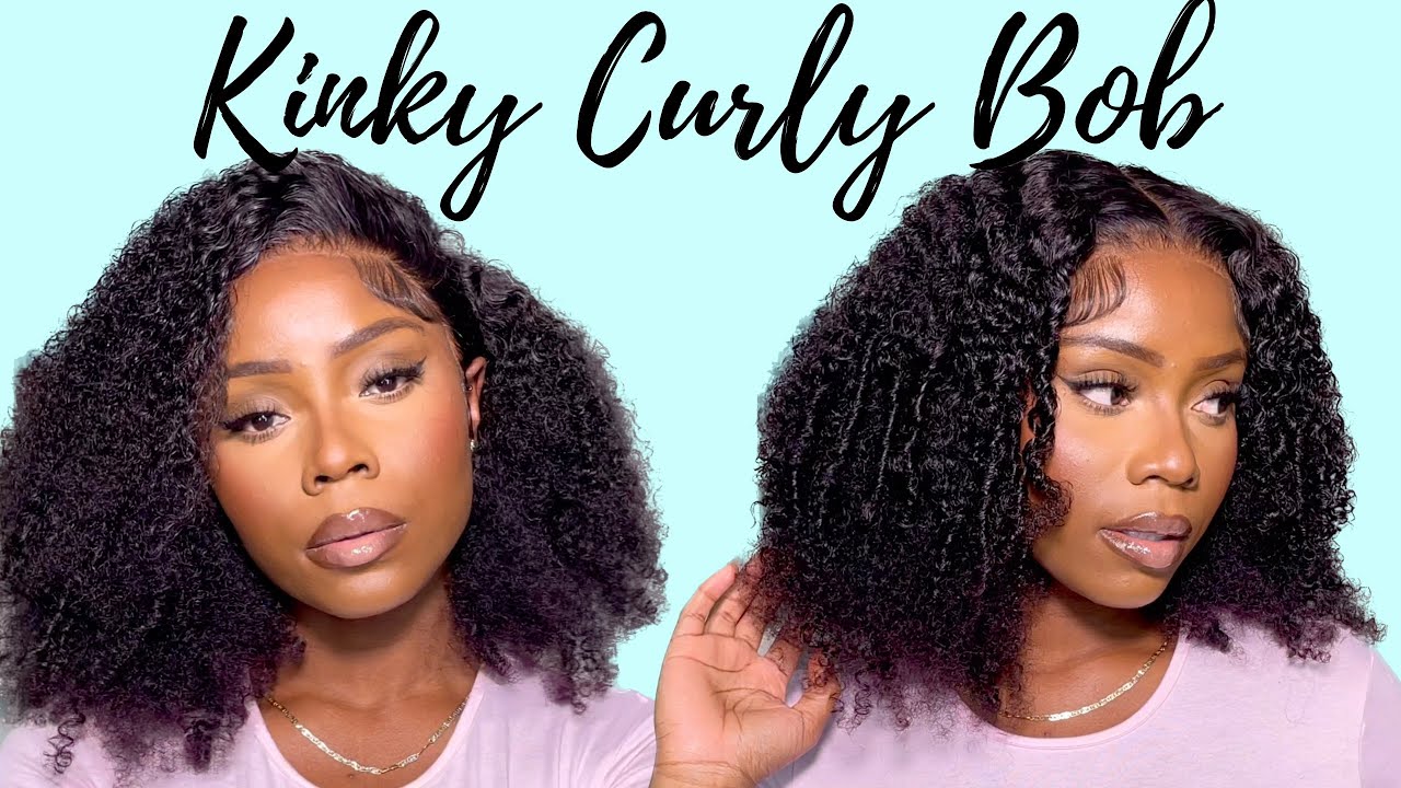 HOW I INSTALL THIS GLUELESS KINKY CURLY BOB WIG | ASHIMARY HAIR