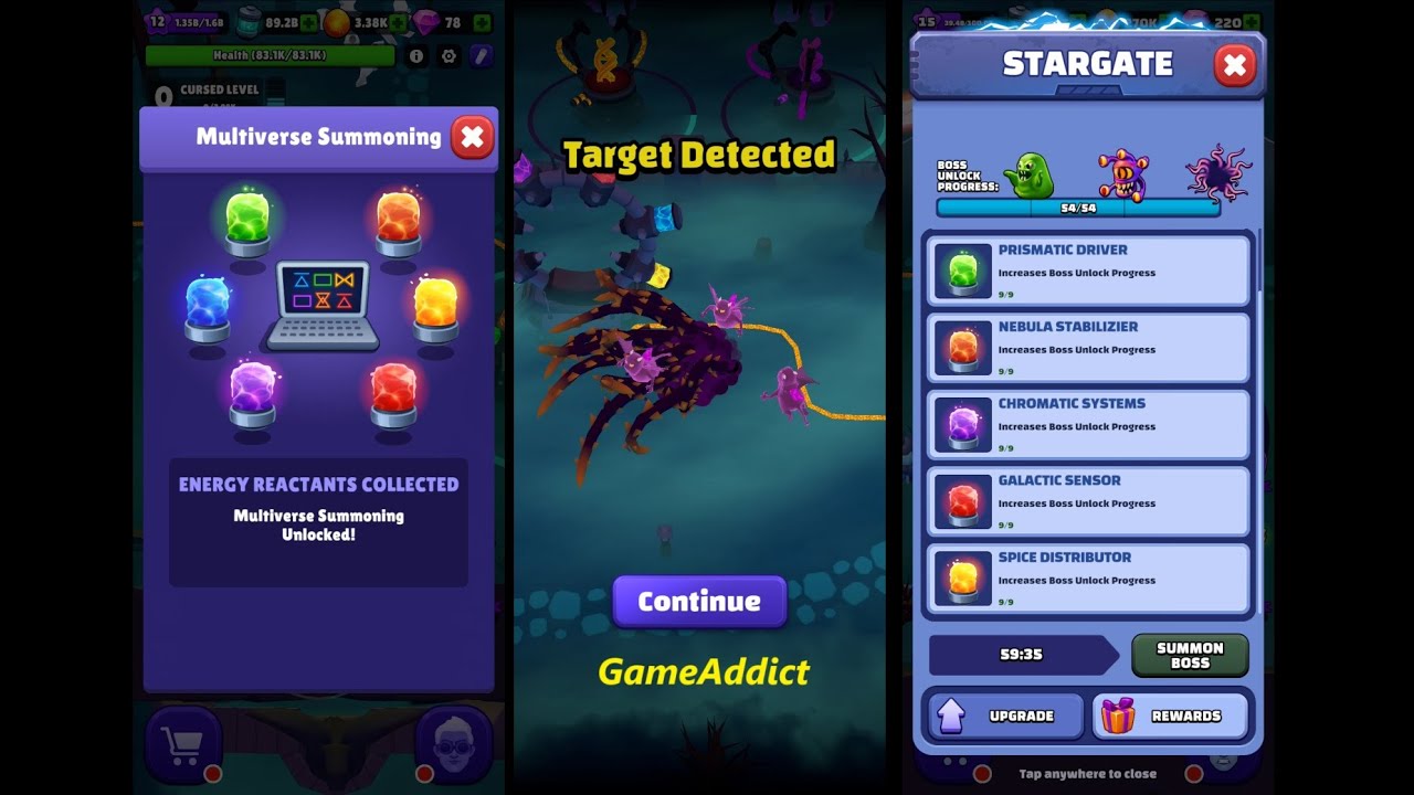 Ghost Invasion RPG Idle Hunter | Stargate, All Boss Ghosts And Gems Rewards | Multiverse Summoning