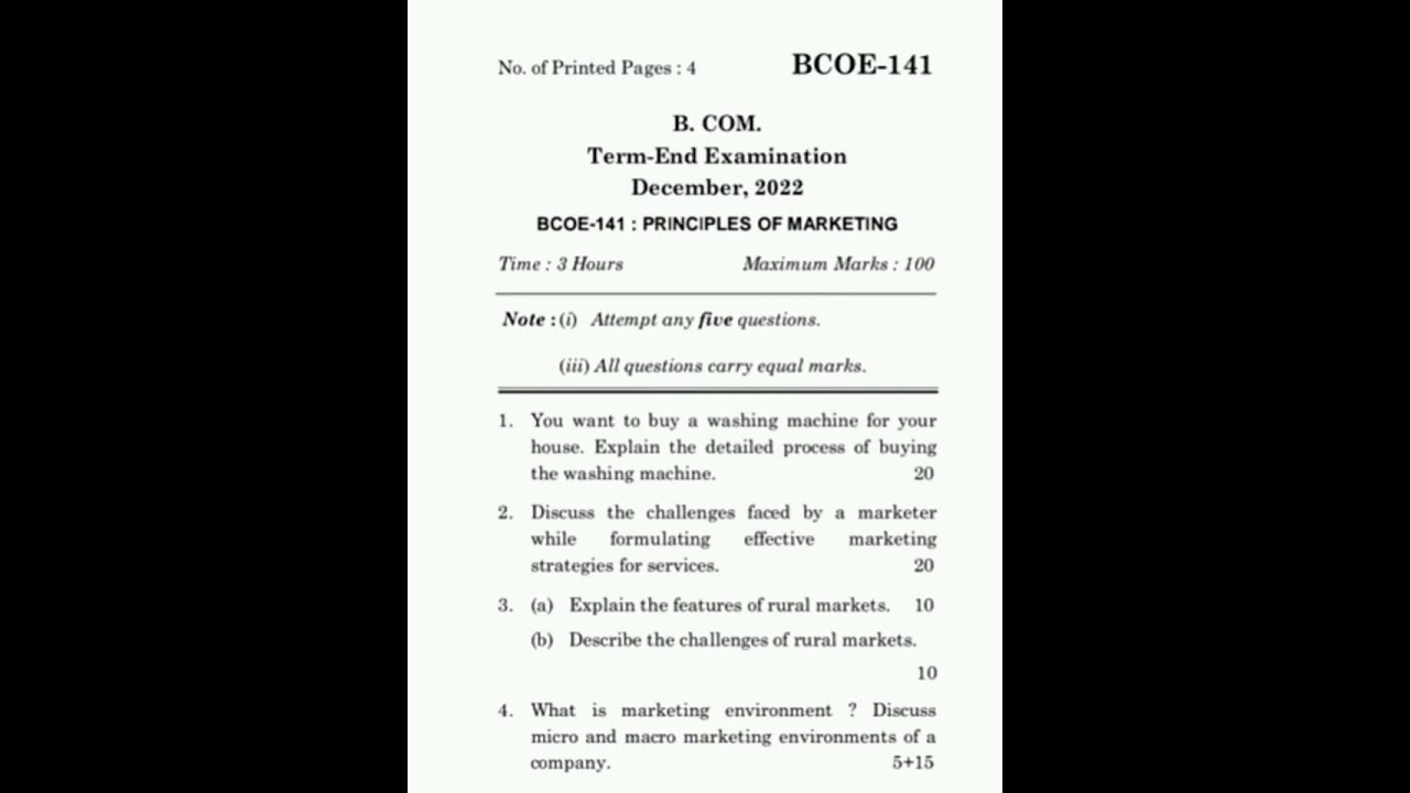 BCOE-141 Question paper dec-2022#english #ignou
