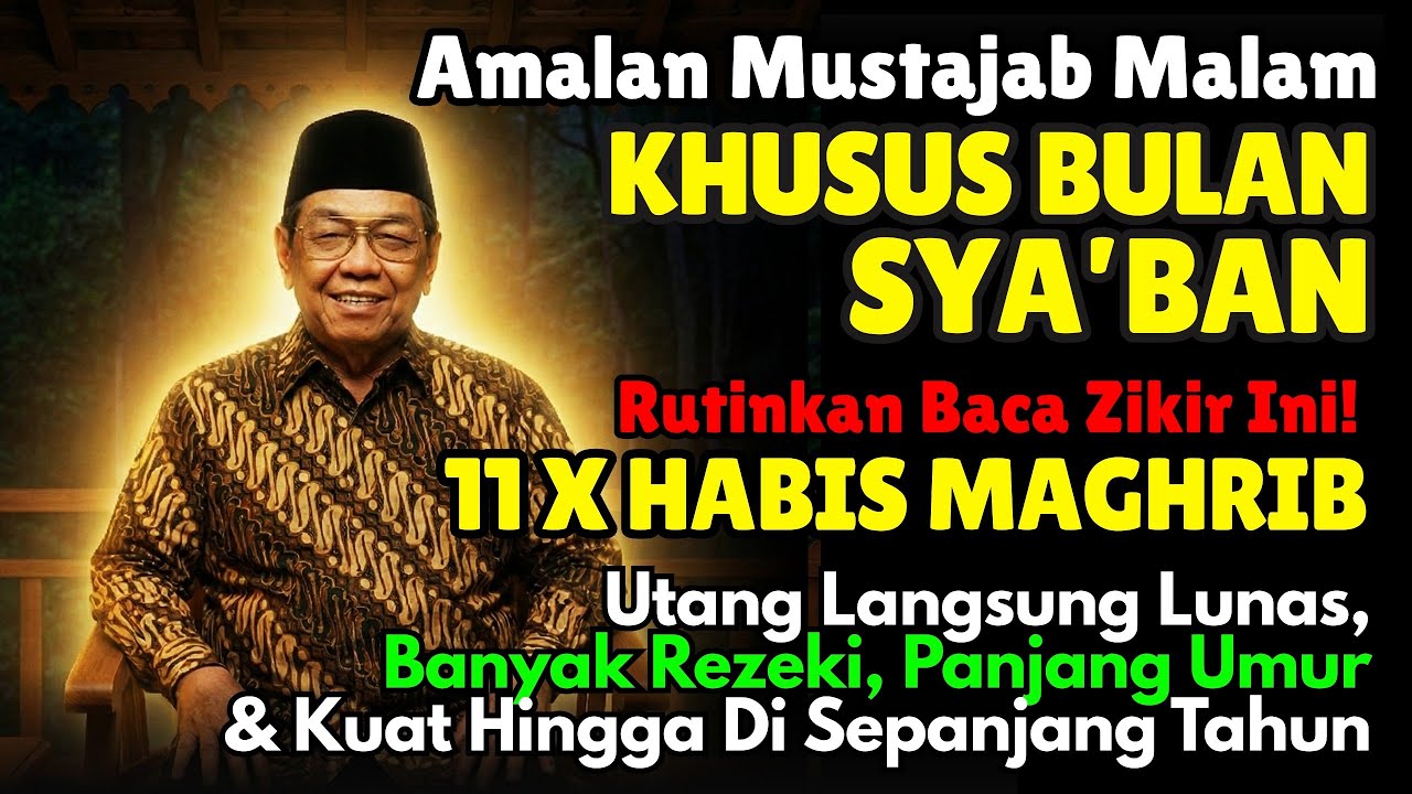MUMPUNG MASIH SYA'BAN 🌀 Baca Zikir 11x Habis Maghrib‼️GUS DUR Berwasiat! Rezeki Datang, Hutang Lunas