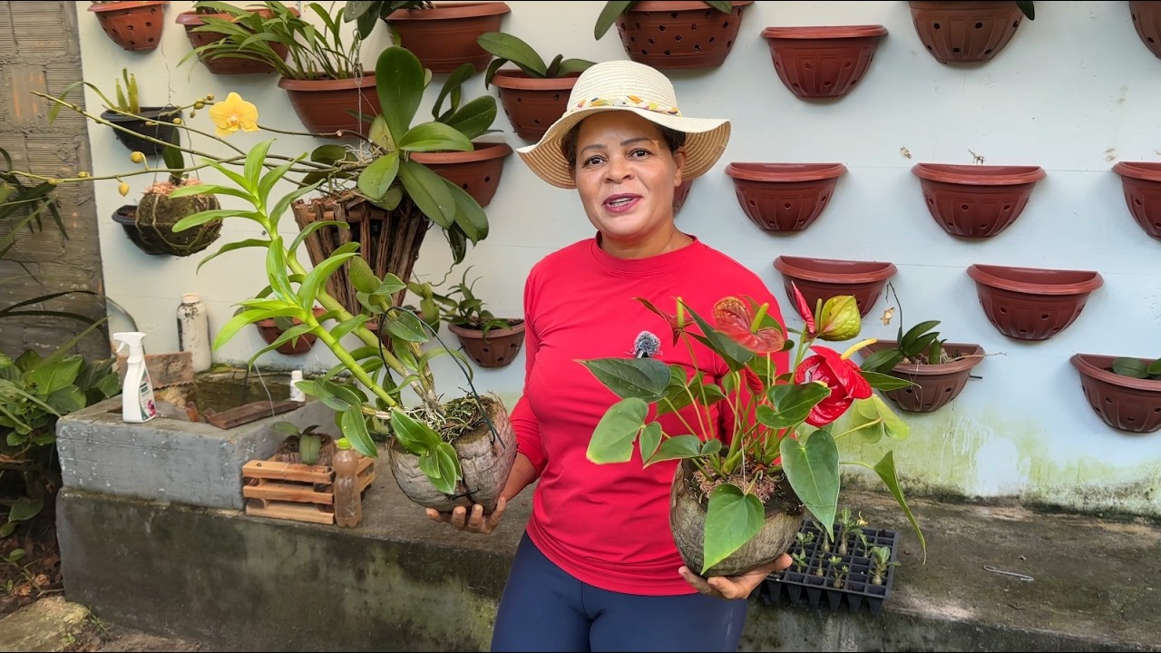 VOCÊ NUNCA MAIS VAI JOGAR UM COCO FORA DEPOIS DESSE VÍDEO | LINDO VASO PARA SUAS ORQUÍDEAS