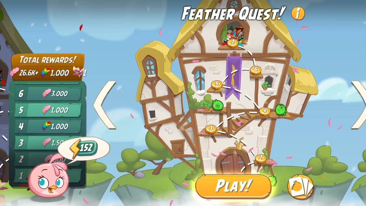 Angry birds 2 Stella Feature Quest Event (24 February 2026) (level 1-6 Complete)(kinggamer :-cc use)