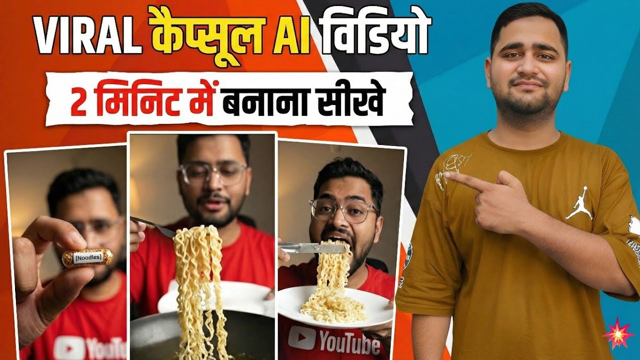 Trending Noodles Capsule AI Video Kaise Banaye 🍜 | Pizza Capsule Video | Food Capsule Video 
