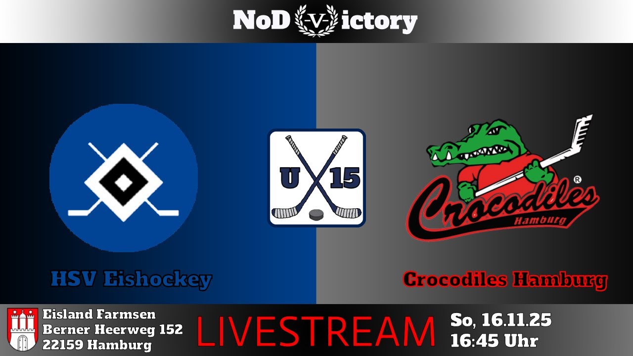 🏒U15 | HSV Eishockey VS Crocodiles Hamburg | 16.11.25 | 16:45 Uhr