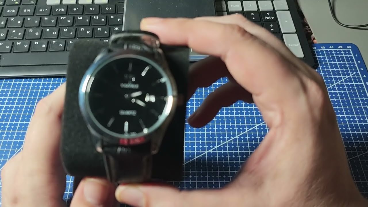 Распаковка кварцевых наручных часов Yazole black 