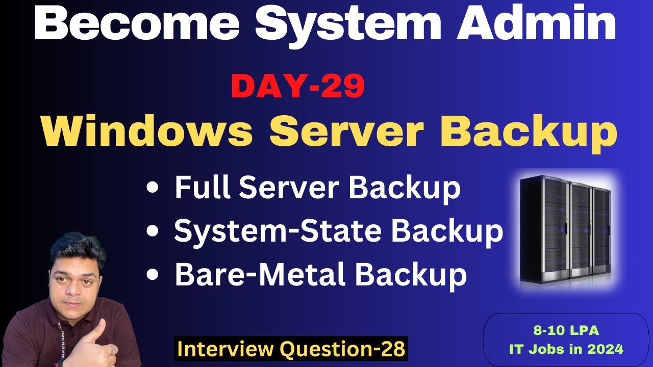 Become System Admin in 2024 ! What is Windows Server Backup ! System and Bare-Metal Backup