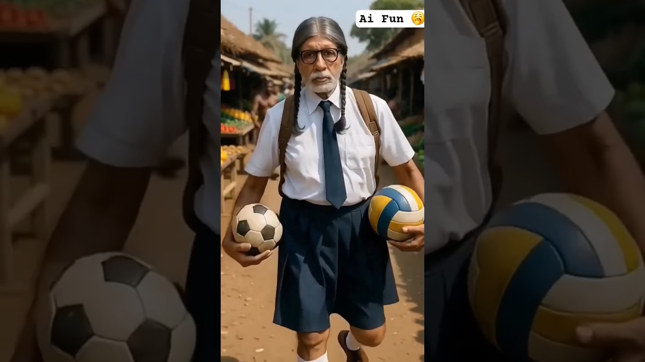 &ldquo;Amitabh Bachchan Back to School Look 🤣🎒⚽🏐&rdquo; #shorts #viral #trending #ytshortsindia #ai