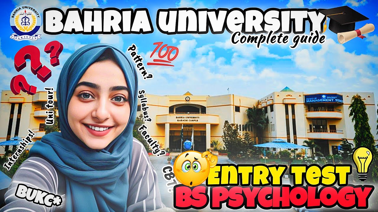 Bahria university BS psychology entry test prep📚 ||CBT pattern + Sample papers + campus tour🏬