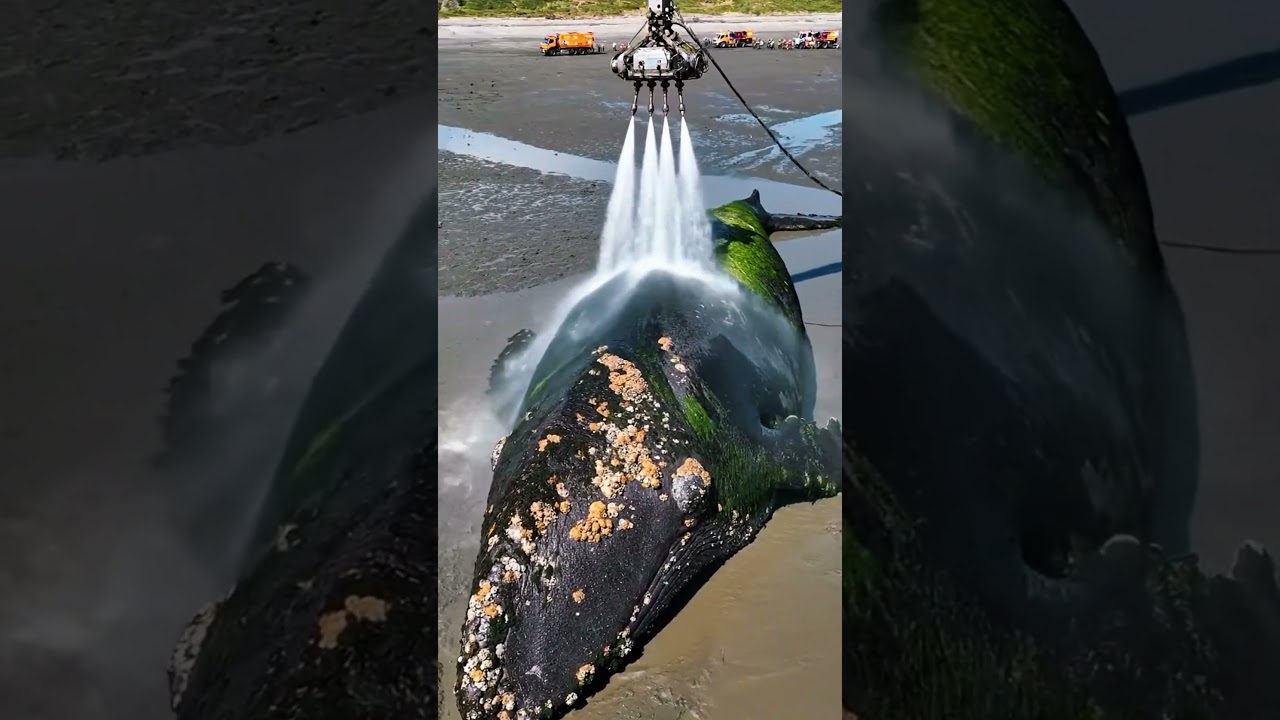 Emotional Whale Rescue Giant Blue Whale Covered in Barnacles #ocean #seaturtlerescue #whalerescue