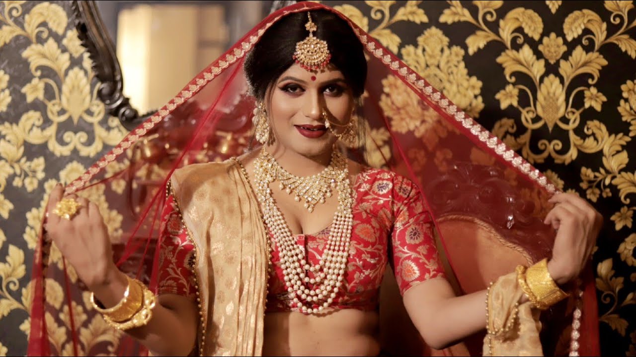 #youtubeshorts #bestmtfmakeuptutorial #lehenga  #maletofemalemakeuptransformation #mtf