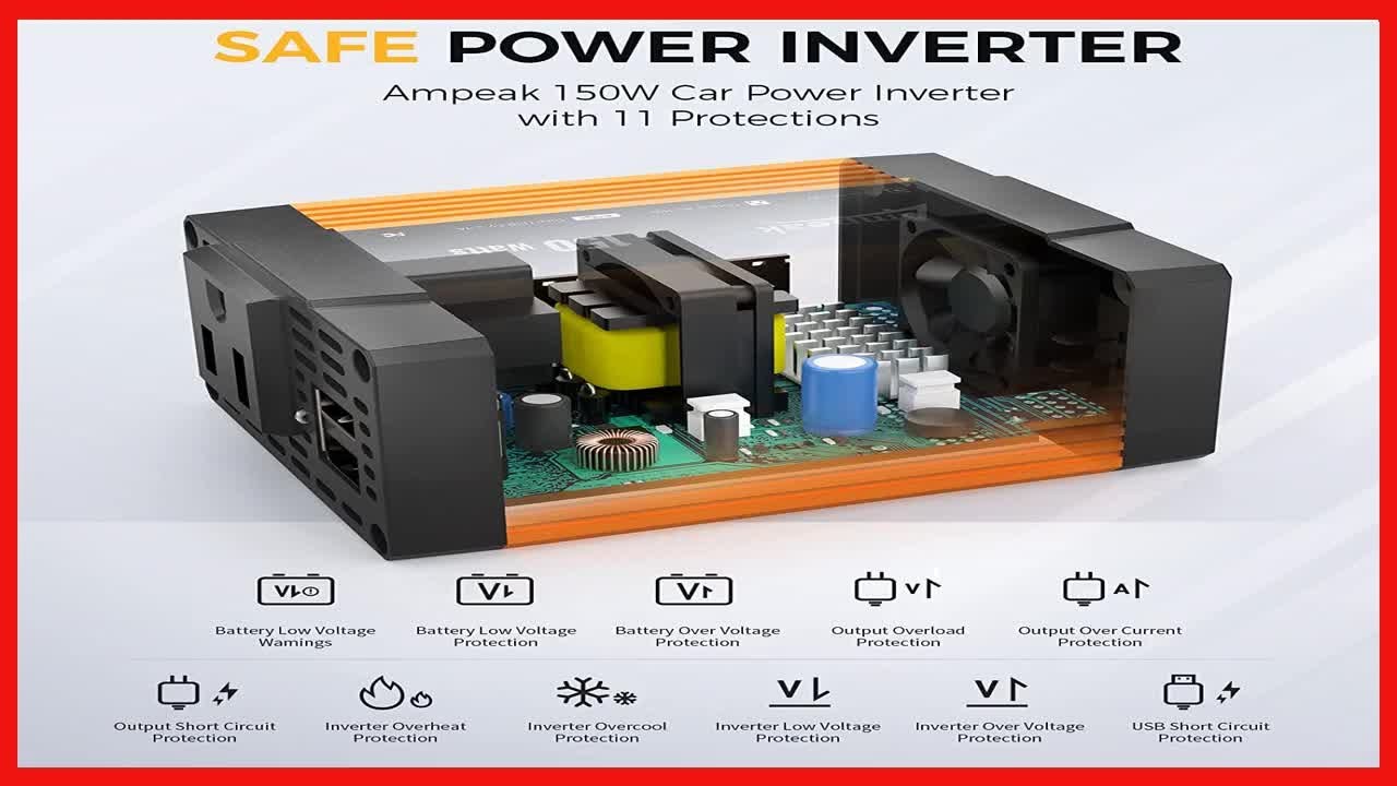 Power Up Anywhere: Ampeak 150W Car Power Inverter with Fast Charging