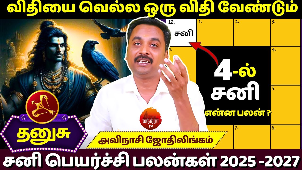 தனுசு சனி பெயர்ச்சி பலன்கள் | MANTHRA TV | Avinashi Jothilingam | Dhanusu | Dhanusu rasi | rasipalan
