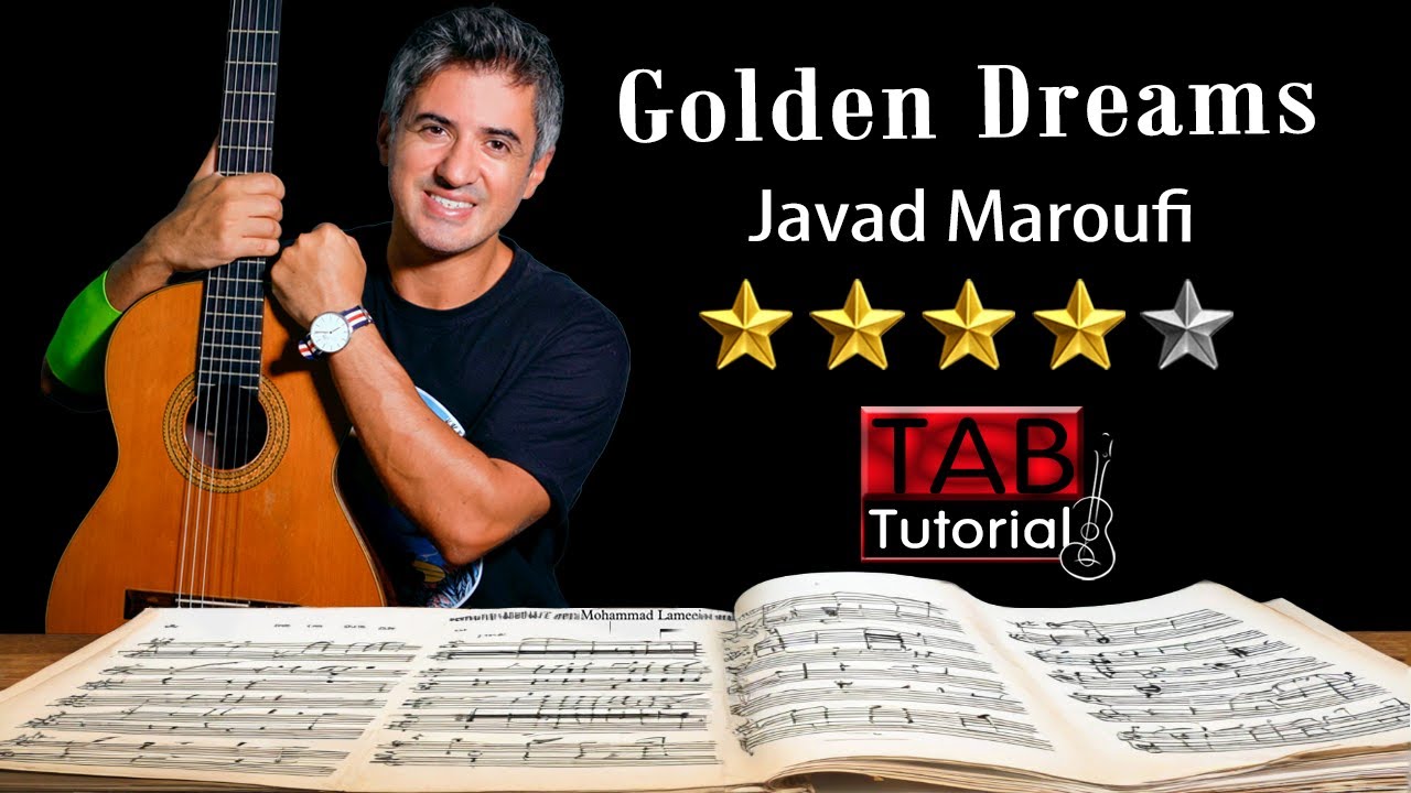 Golden Dreams | خوابهای طلائی (slow version) | Fingerstyle Guitar Tutorial + Sheet & Tab