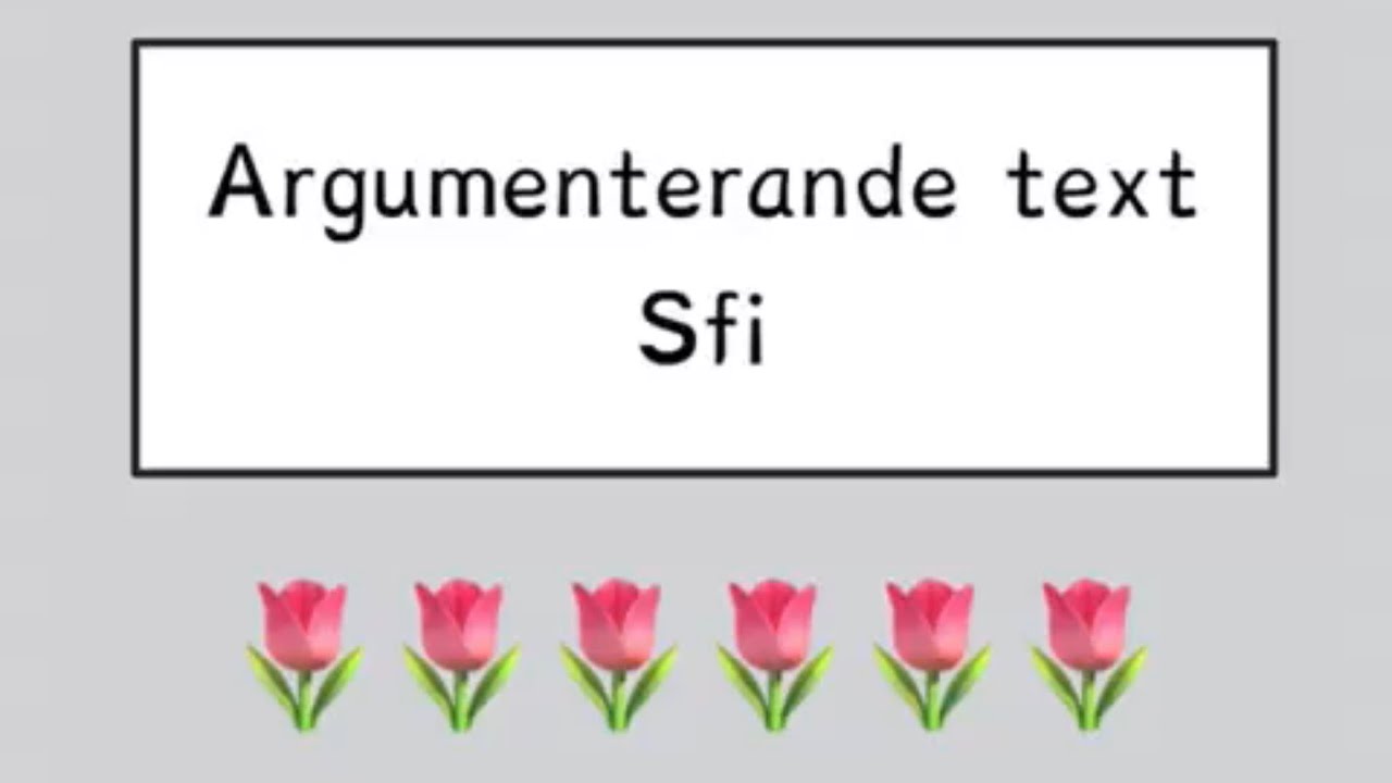 Argumenterande text, Sfi