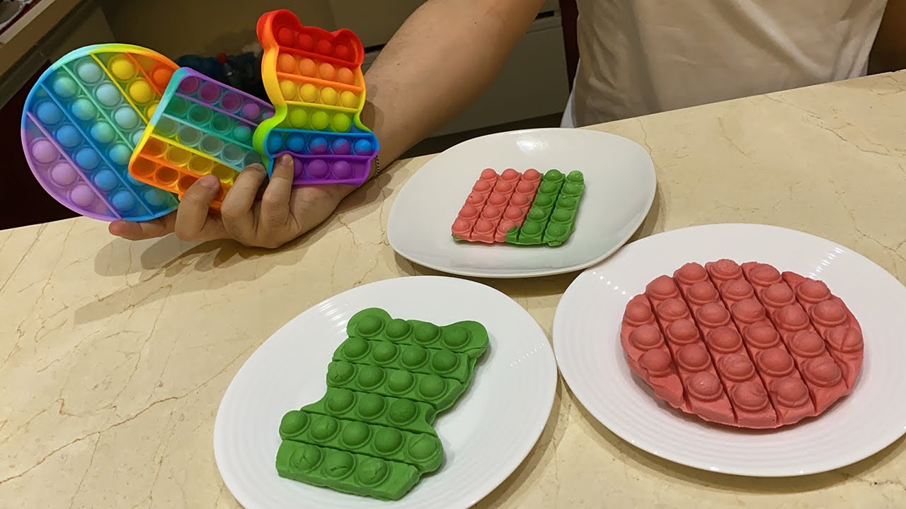 FIZ VÁRIOS FIDGET TOYS POP IT FEITOS DE CHICLETE! OLHA COMO FICOU!!!