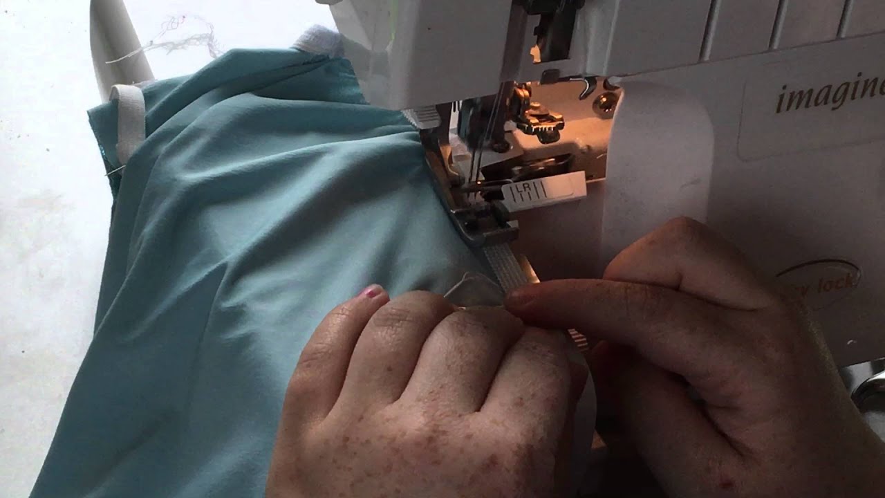 Sewing Elastic to Legs of a Leotard Using a Serger