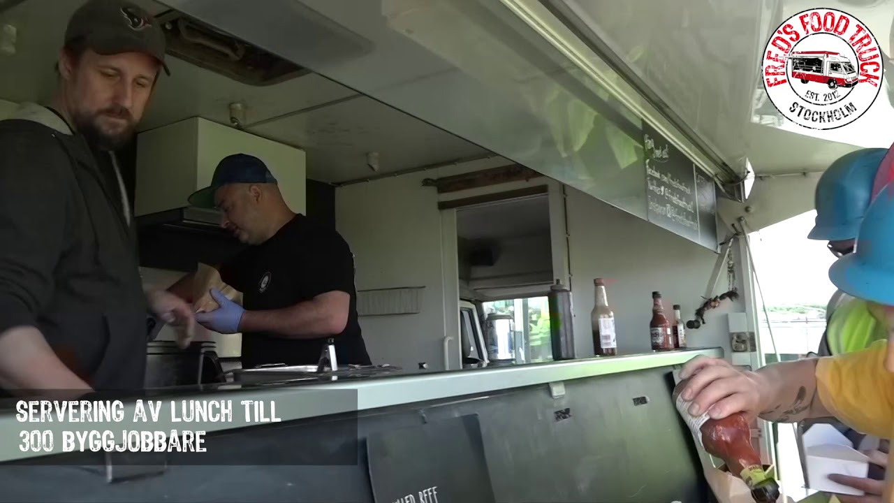 Bygglunch f&ouml;r 300 personer med Fred&acute;s Food Truck