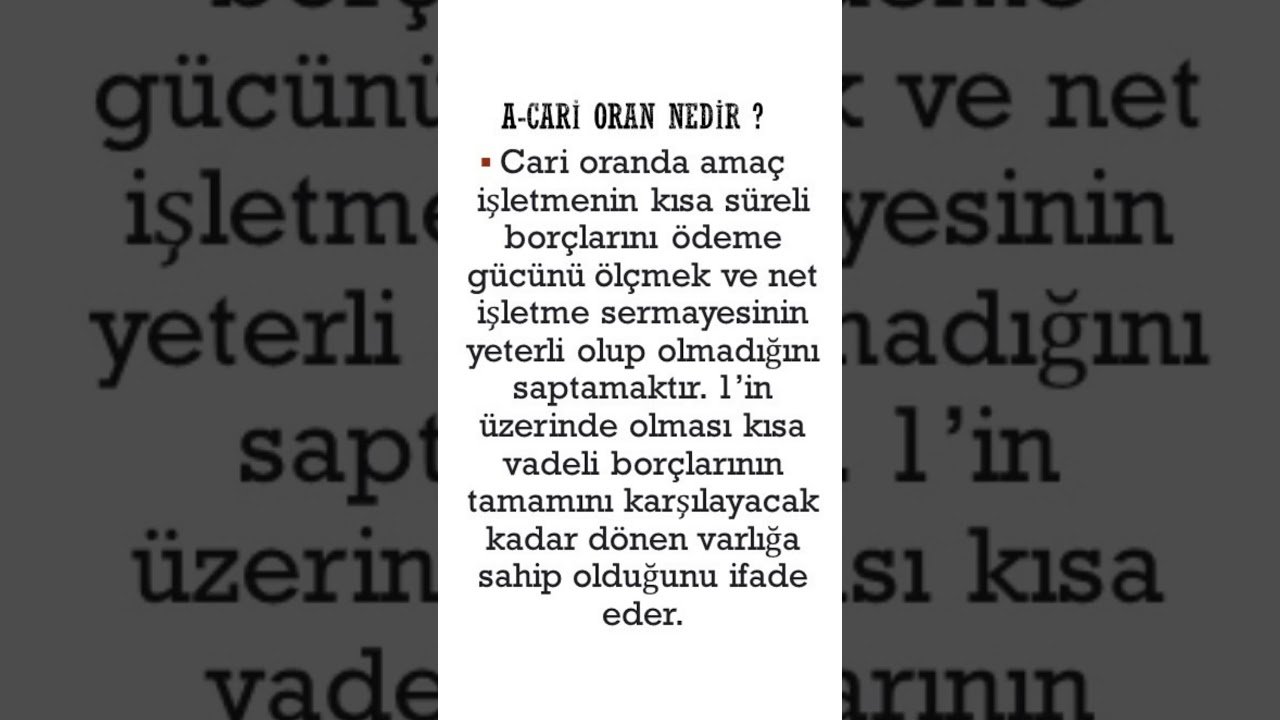 Cari Oran Nedir ? #borsa #shorts