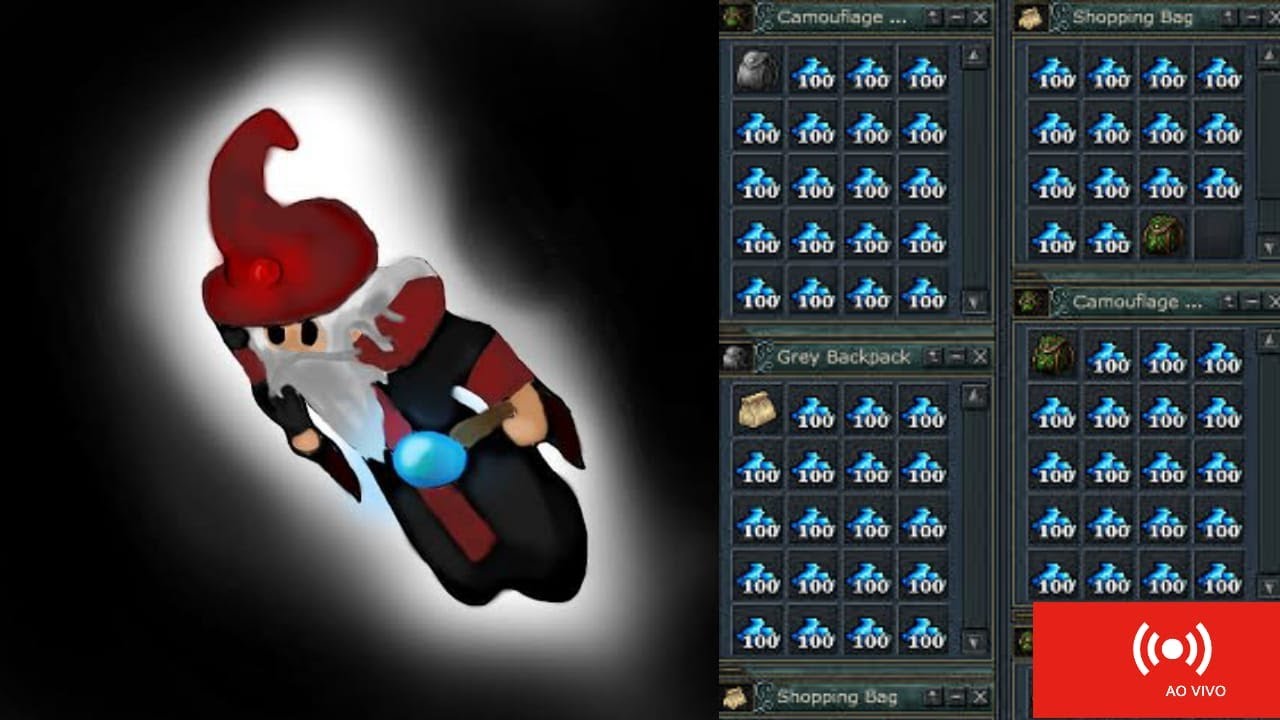 TIBIA AO VIVO⚡HUNT 30 +⚡FARMANDO FREE ACCOUNT⚡LIVE ON ⚡