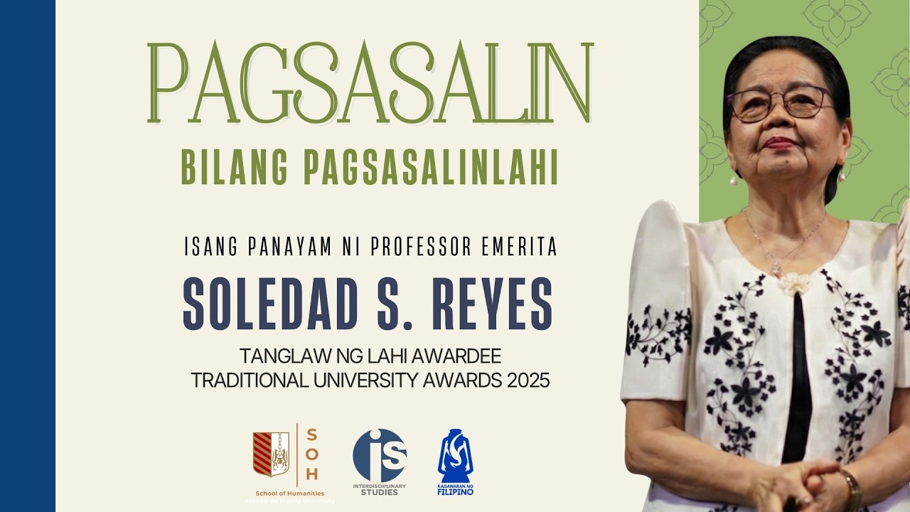 Traditional University Awards Lecture by Soledad S Reyes 