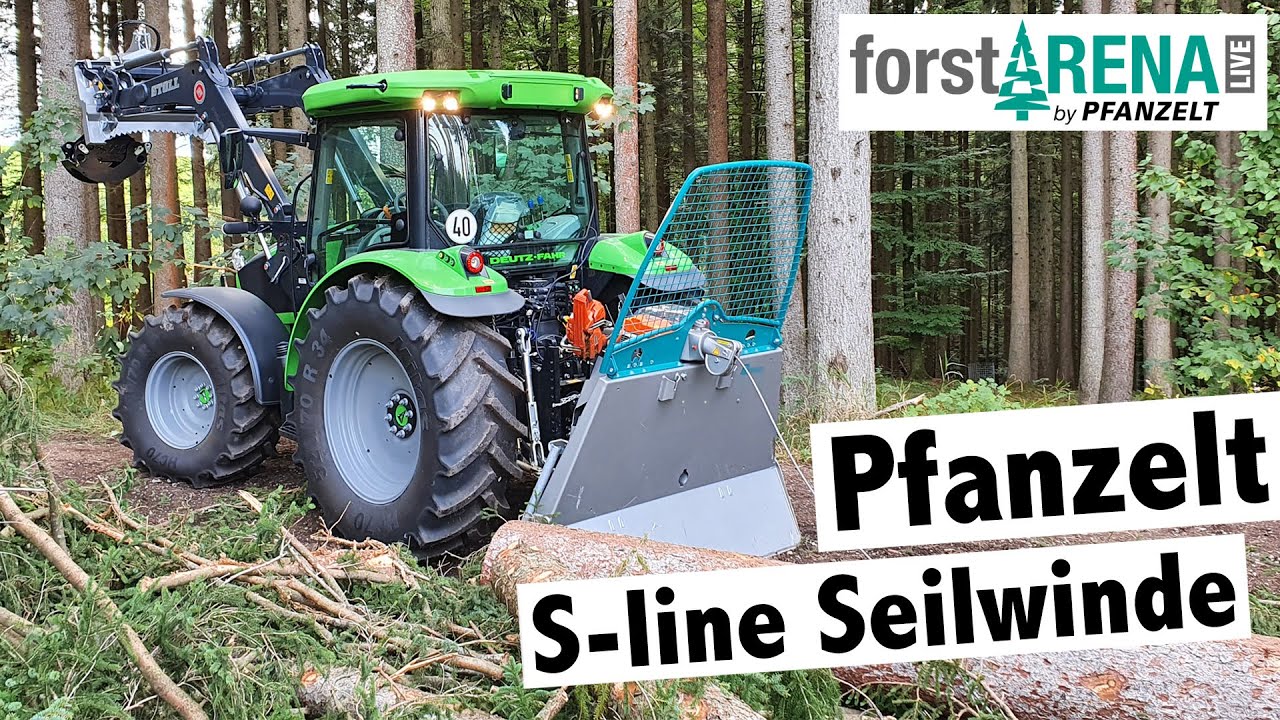 Pfanzelt S-line Getriebe Seilwinde S160 und Rückezange im Einsatz | forstARENA Beratungswochen