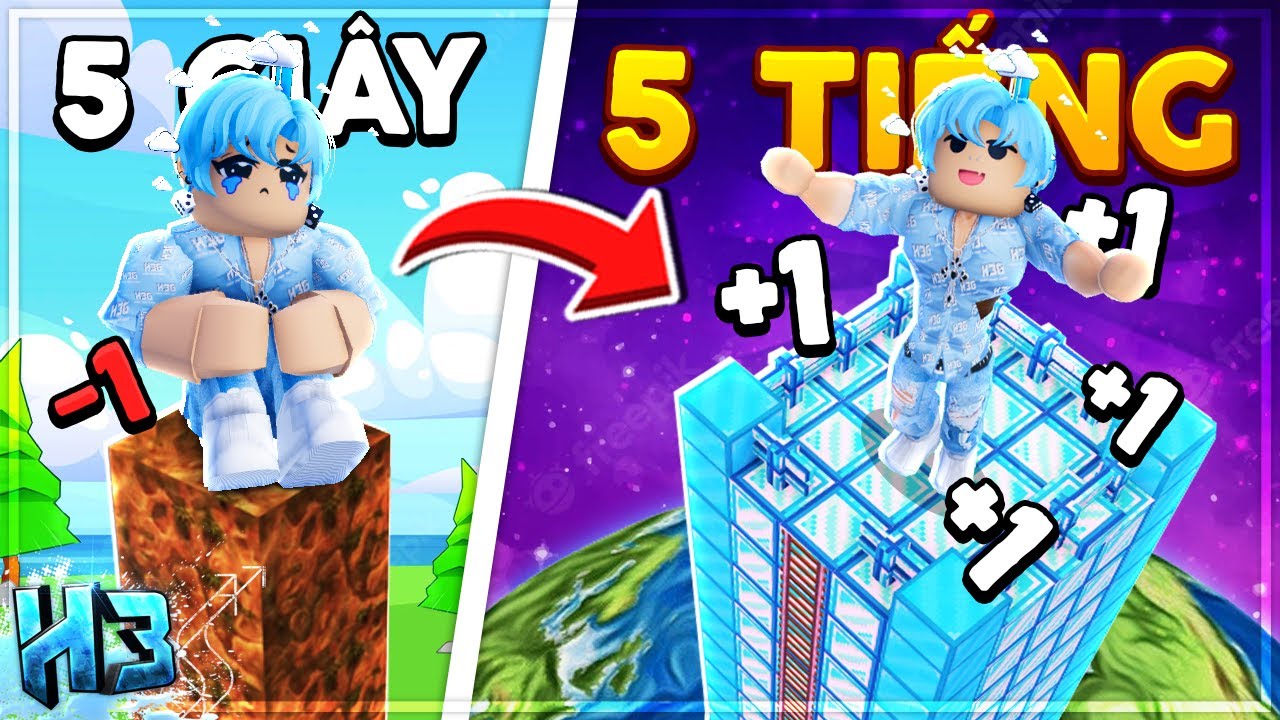M&igrave;nh +1 BLOCK Khi cứ 1 GI&Acirc;Y Tr&ocirc;i Qua??  | Roblox