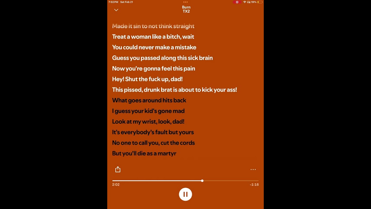 Burn (lyrics) TX2￼
