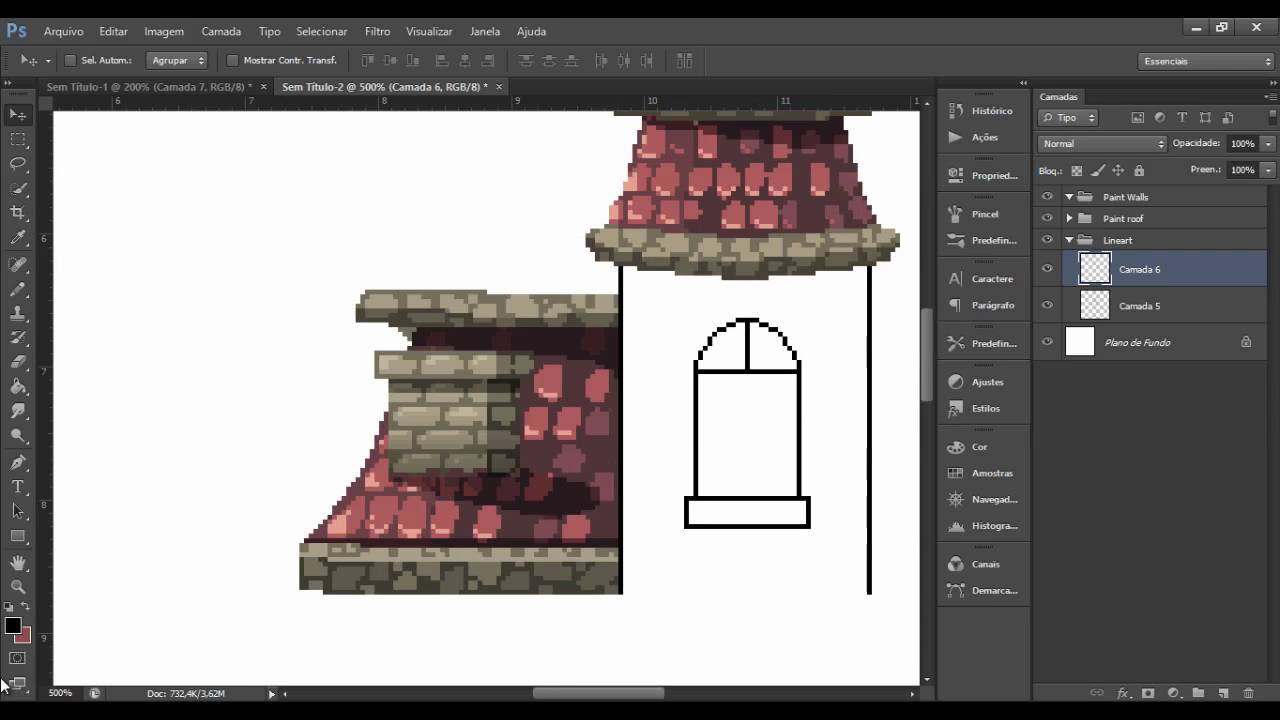 Pixel Art SpeedPaint - Painting a Old House - Pt. #1