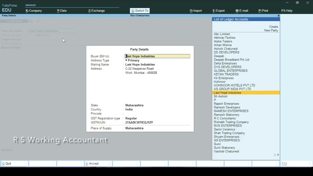 How To Make Credit Note With Gst on Discount on Sale | Sale Discount Credit Note in Tally Prime