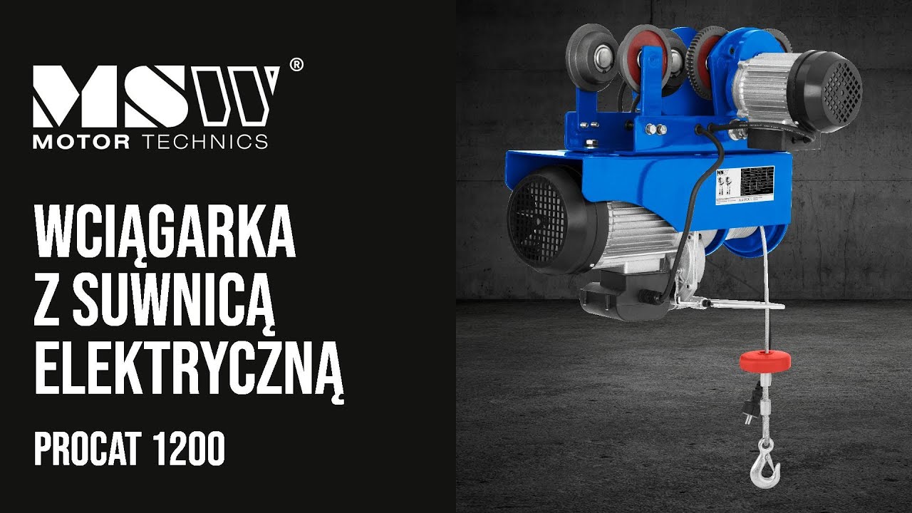Wciągarka z suwnicą elektryczną MSW Motor Technics PROCAT 1200 | Prezentacja produktu 10060005