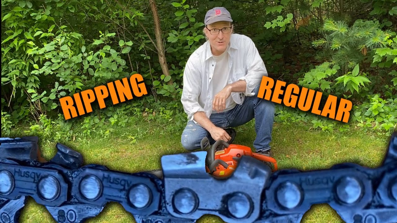 Ripping vs Regular Chain!  On a Husqvarna.  Best Way To Chainsaw Long Wood