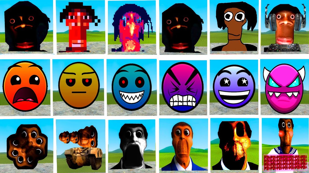 JUANDALE PRINGLE FAMILY & OBUNGA NEXTBOTS FAMILY & LOBOTOMY DASH NEXTBOTS Chase me in Garry's Mod