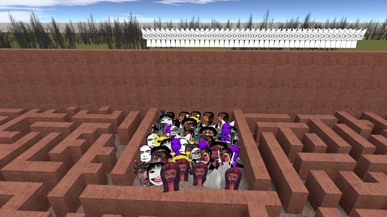 Escaping the BIGGEST Maze from Nextbots (GMod) Long Video