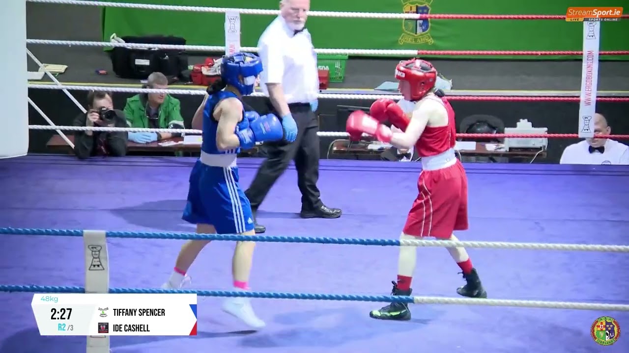 2024 National U18 Championship Semi Final: 48kg Ide Cashell (Ballymun) V Tiffany Spencer (Jobstown).