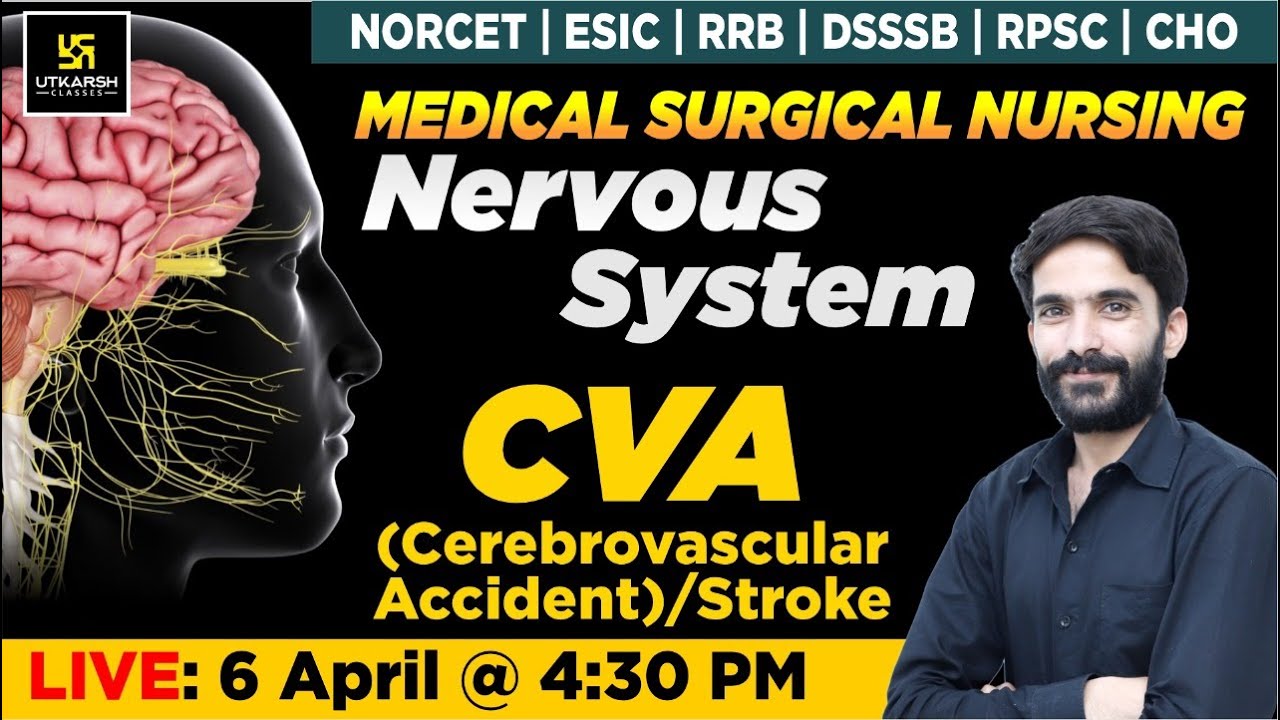 Nervous System -  CVA/Stroke | For NORCET | ESIC | RRB | DSSSB | RPSC | CHO Exams |By Raju Sir