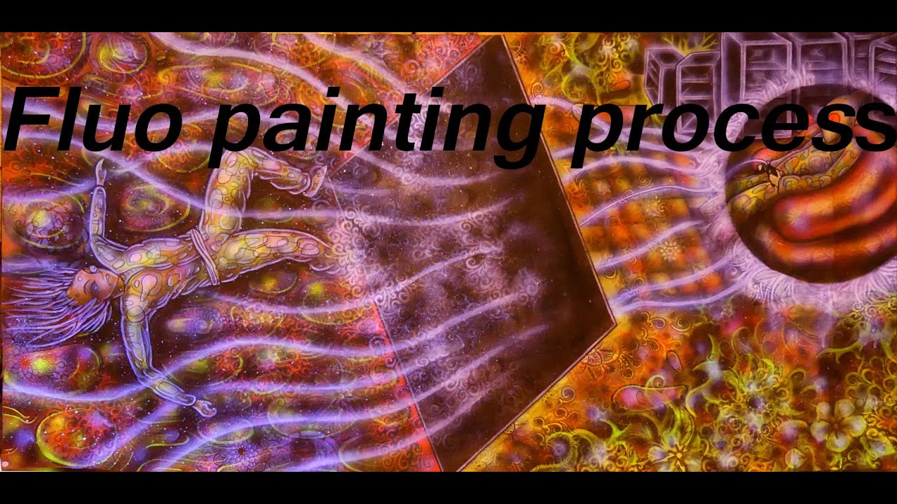 fluo painting on canvas, painting process, party deco