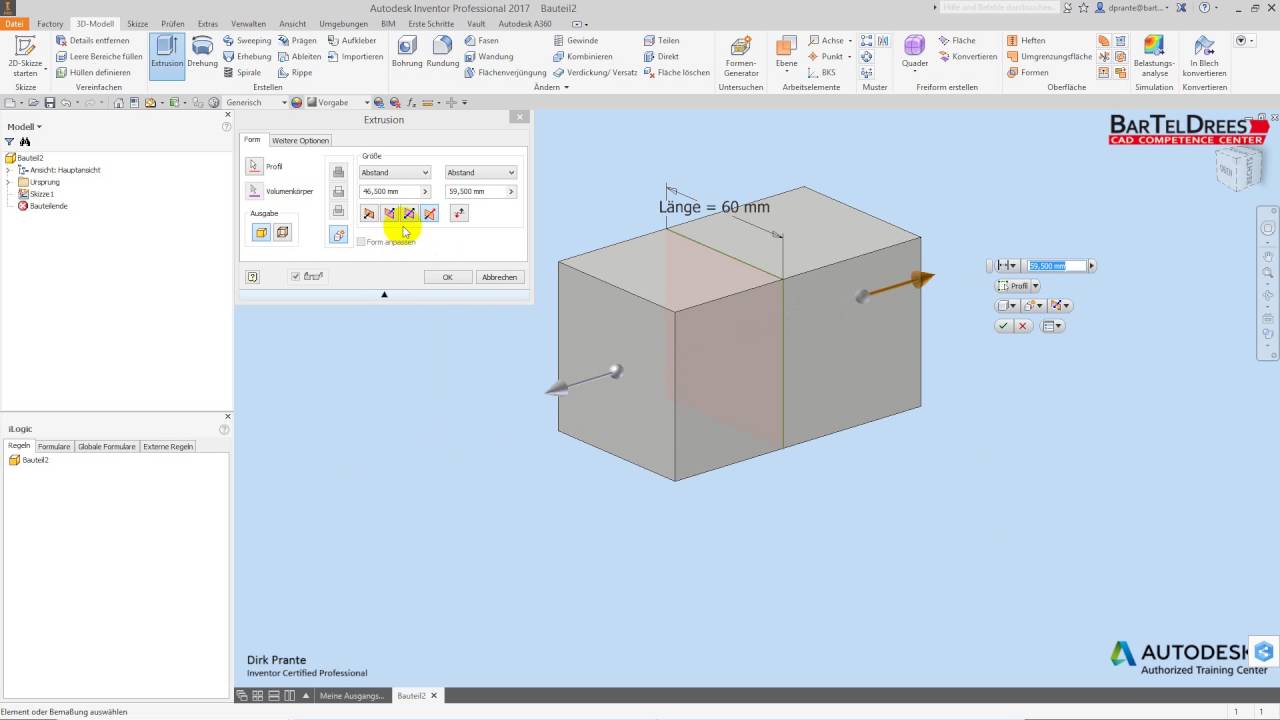 Autodesk Inventor Grundlagentutorial Bauteil