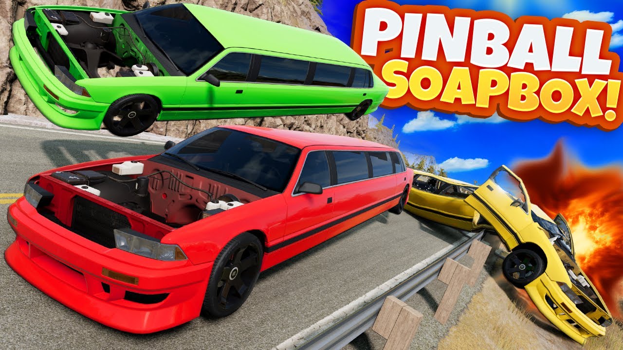 NO ENGINE Soapbox Race + Pinball Physics = PURE PAIN! (BeamNG Mods)