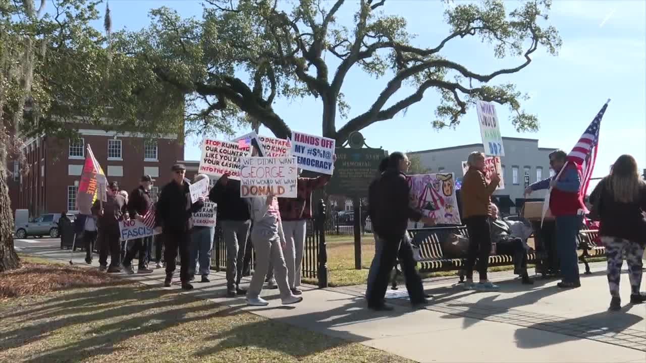 Thomasville residents protest ICE and federal policies downtown