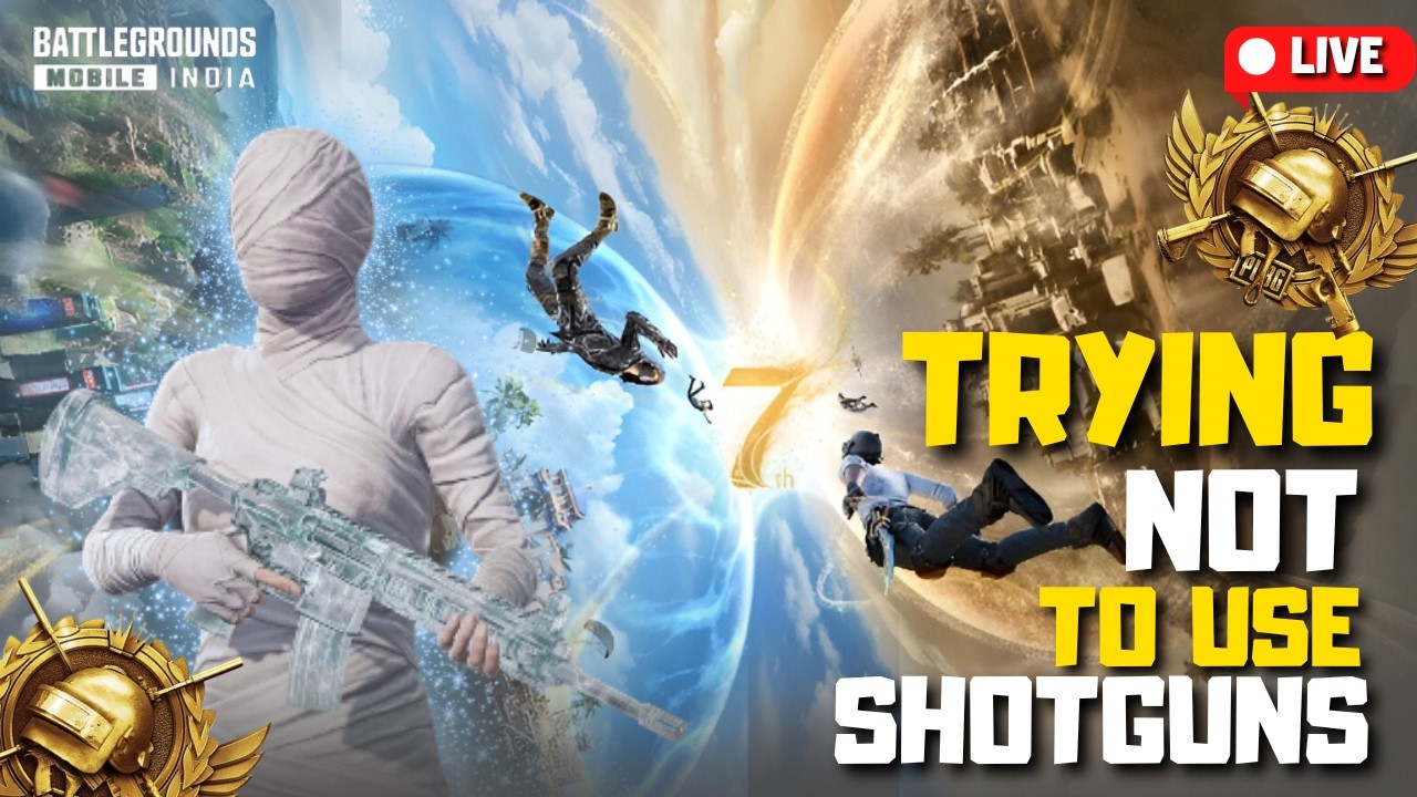 TRYING NOT TO USE SHOTGUNS Day 22 LIVE | IPHONE XR | BGMI